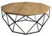 Table basse octogonale bois chêne clair et pieds acier noir Diva 90 cm - Photo n°1