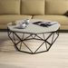 Table basse octogonale bois crème et pieds acier noir Diva 90 cm - Photo n°2