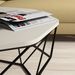 Table basse octogonale bois crème et pieds acier noir Diva 90 cm - Photo n°4