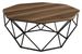 Table basse octogonale bois noyer et pieds acier noir Diva 90 cm - Photo n°1
