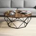 Table basse octogonale bois noyer et pieds acier noir Diva 90 cm - Photo n°2