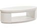 Table basse ovale design blanc laqué Eklips 115 cm - Photo n°1