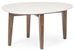 Table basse ovale marbre blanc et marron Sylvie - Lot de 2 - Photo n°1