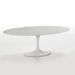 Table basse ovale marbre et pied fibre de verre blanc 120 cm - Photo n°1