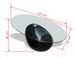 Table basse ovale verre trempé transparent et fibre de verre noir brillant Ben - Photo n°6