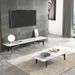 Table basse pieds métal noir et plateau effet marbre blanc Ivania 130 cm - Photo n°4