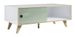 Table basse rectangulaire 1 porte bois blanc, vert et naturel Mélanie 115 cm - Photo n°1