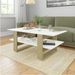 Table basse rectangulaire 2 plateaux bois blanc brillant et chêne clair Tchita - Photo n°2
