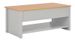 Table basse rectangulaire 2 tiroirs bois clair et gris Patt - Photo n°4