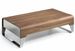 Table basse rectangulaire 2 tiroirs bois noyer et acier chromé Launa - Photo n°1