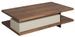 Table basse rectangulaire bois de noyer et MDF bicolore Lofia - Photo n°1