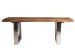 Table basse rectangulaire bois de traverse clair et métal argenté Haze - Photo n°2