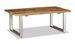 Table basse rectangulaire bois de traverses recyclé et pieds métal blanc Mousty - Photo n°1