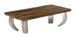 Table basse rectangulaire bois de traverses recyclé et pieds métal gris Mousty - Photo n°1