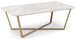 Table basse rectangulaire bois effet marbre et métal doré Isidore - Photo n°1