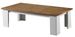 Table basse rectangulaire bois Oak et blanc brillant Sting 120 cm - Photo n°1