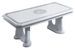 Table basse rectangulaire bois vernis laqué brillant blanc et gris Vinza 130 cm - Photo n°1