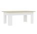 Table basse rectangulaire chêne clair et blanc Evi - Photo n°1