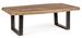 Table basse rectangulaire en bois d'acacia sur 2 pieds acier noir Kadone 120 cm - Photo n°1