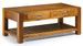 Table basse rectangulaire en bois massif de Mindy 2 tiroirs Orka 120 cm - Photo n°1