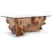 Table basse rectangulaire en racine de teck et verre trempé RAKINA 120 cm - Photo n°1