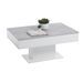Table basse rectangulaire mélamine gris et blanc brillant Kathie - Photo n°1