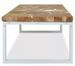 Table basse rectangulaire teck massif clair et pieds métal blanc Mita - Photo n°4
