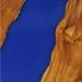 Table basse rectangulaire teck massif foncé et résine bleu Tamie - Photo n°6