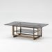 Table basse rectangulaire verre fumé et métal bronze Kili - Photo n°1