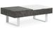 Table basse relevable avec 1 tiroir effet béton Milain - Photo n°1