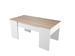 Table basse relevable avec rangement bois mélaminé blanc et naturel Doppy 100 cm - Photo n°3