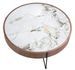 Table basse ronde Blazer 81 cm - Noyer et porcelaine blanche effet Marbre - Photo n°5