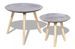 Table basse ronde bois gris et pieds pin massif clair - Lot de 2 Jewel - Photo n°1