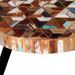 Table basse ronde bois massif recyclé multicolore et pieds métal noir - Photo n°4