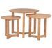 Table basse ronde d'appoint chêne massif clair Nordik - Lot de 3 - Photo n°1