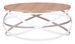 Table basse ronde design bois de chêne et métal blanc Klikar 80 cm - Photo n°1
