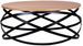 Table basse ronde design bois de chêne et métal noir Klikar 80 cm - Photo n°1