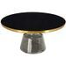 Table basse ronde design verre trempé gris et noir Kloche 75 cm - Photo n°3