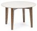 Table basse ronde marbre blanc et marron Sylvie - Lot de 2 - Photo n°1