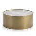 Table basse ronde marbre blanc et métal doré Dorie - Photo n°1