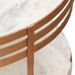 Table basse ronde marbre blanc et pied métal bronze Piega 88 cm - Photo n°3