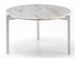 Table basse ronde marbre et pieds métal blanc D 58 cm - Photo n°1