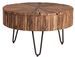 Table basse ronde style industriel bois recyclé et métal noir laqué mat Karat 70 cm - Photo n°1