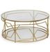 Table basse ronde verre et pieds métal doré Bilano D 99 cm - Photo n°1