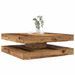 Table basse rotative à 360 degrés vieux bois 90x90x34,5 cm - Photo n°1