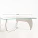 Table basse sculpturale verre trempé et bois massif blanc Snoki - Photo n°6