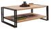 Table basse style industriel bois chêne clair et métal noir Dukita 110 cm - Photo n°1