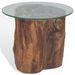 Table basse Teck Verre 50 x 40 cm - Photo n°6