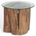 Table basse Teck Verre 50 x 40 cm - Photo n°7