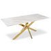 Table basse verre effet marbre blanc et pieds métal doré Leana - Photo n°2